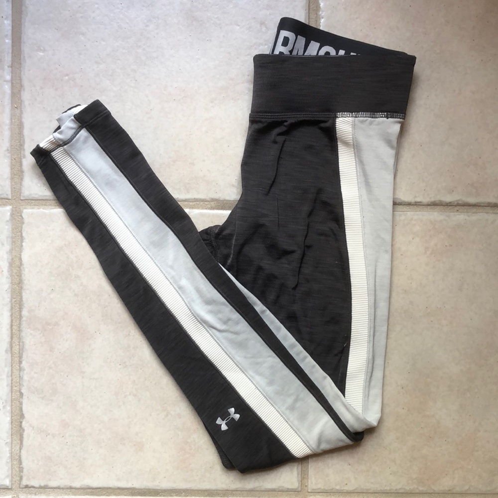 Under Armour full-length grey and white leggings